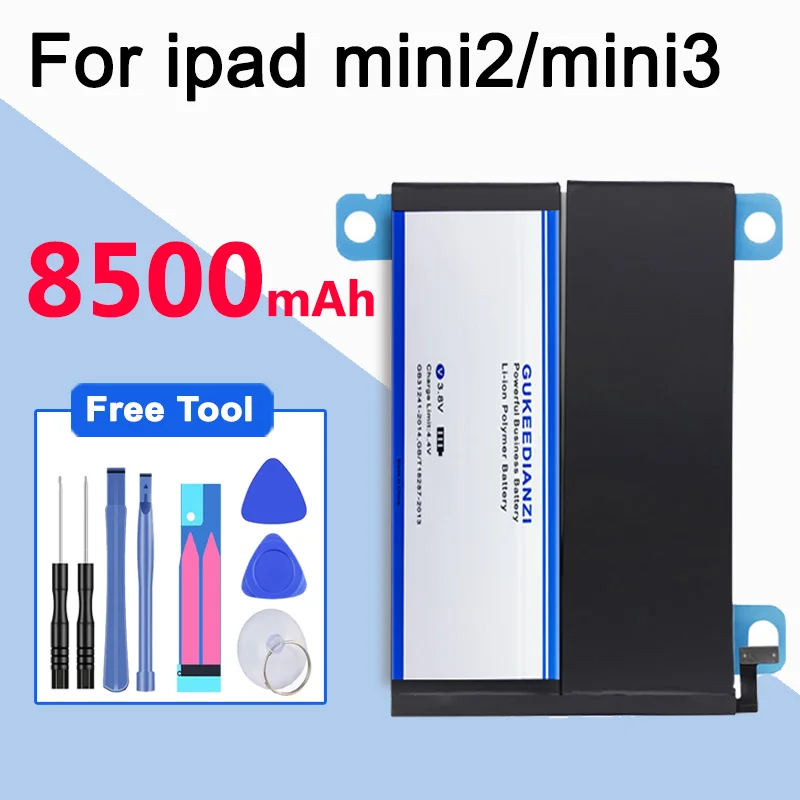 Аккумулятор для планшета GUKEEDIANZI iPad Mini 2 3 8500 мАч Mini2 Mini3 A1512 A1489 A1490 A1491 A1599 Сменный