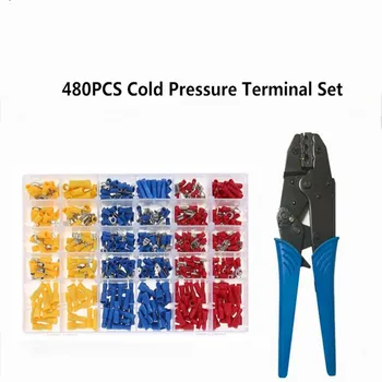 

480pcs boxed connection terminal combination cold-press terminal terminal set27*17*4.1 Connector Insulated Cord Pin End Terminal