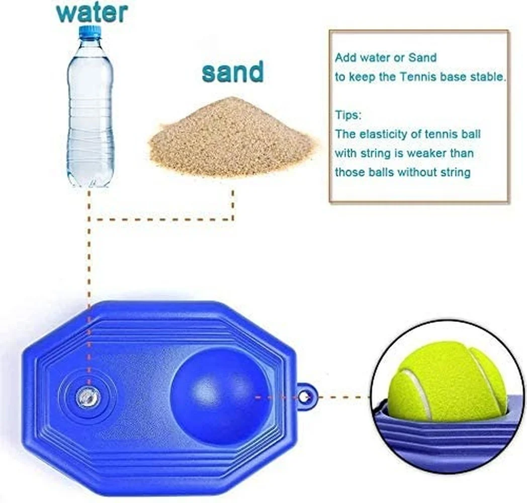 Portable Tennis Trainer with String, 3 Balls, Solo Practice Equipment, Self Training Tool