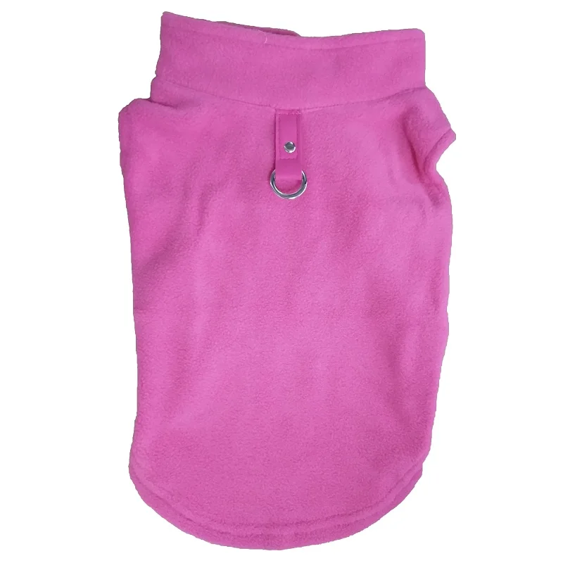 Pink Осенне-зимняя флисовая одежда для собак Теплый мягкий для питомца одежда пальто куртки для чихуахуа Французский Бульдог-Мопс дракон собака большая/маленькая собака - Цвет: Pink