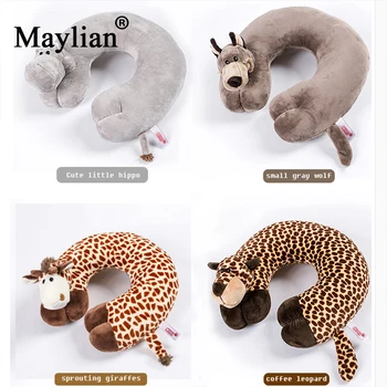 

Multi-function Ties U Shaped Neck Pillow Cute Animal Pattern Hat Pillow Memory Travel Sleeping Bedding Body Pillows 15 ColorsP29