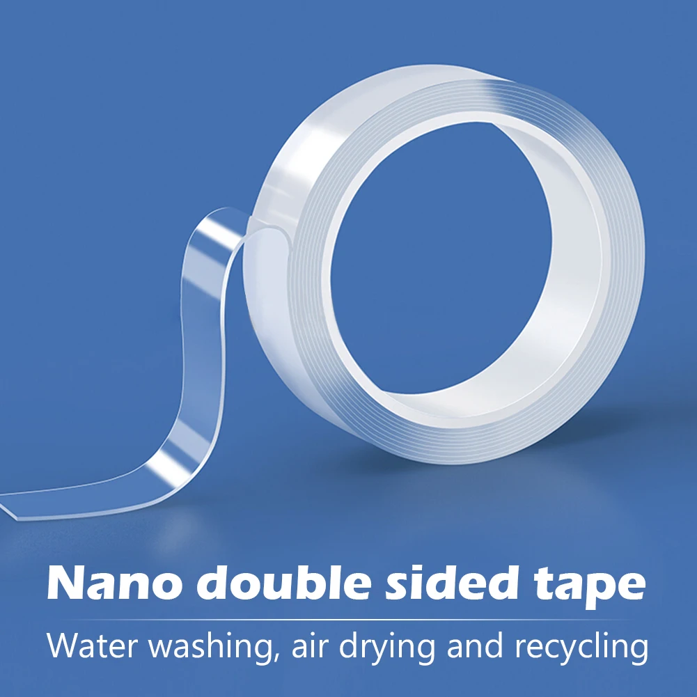 

1M/2M/3M/5M Transparent Nano Magic Tape Double Sided for Cleanable Home Washable Universal Disks Glue NoTrace Reusable Adhesive