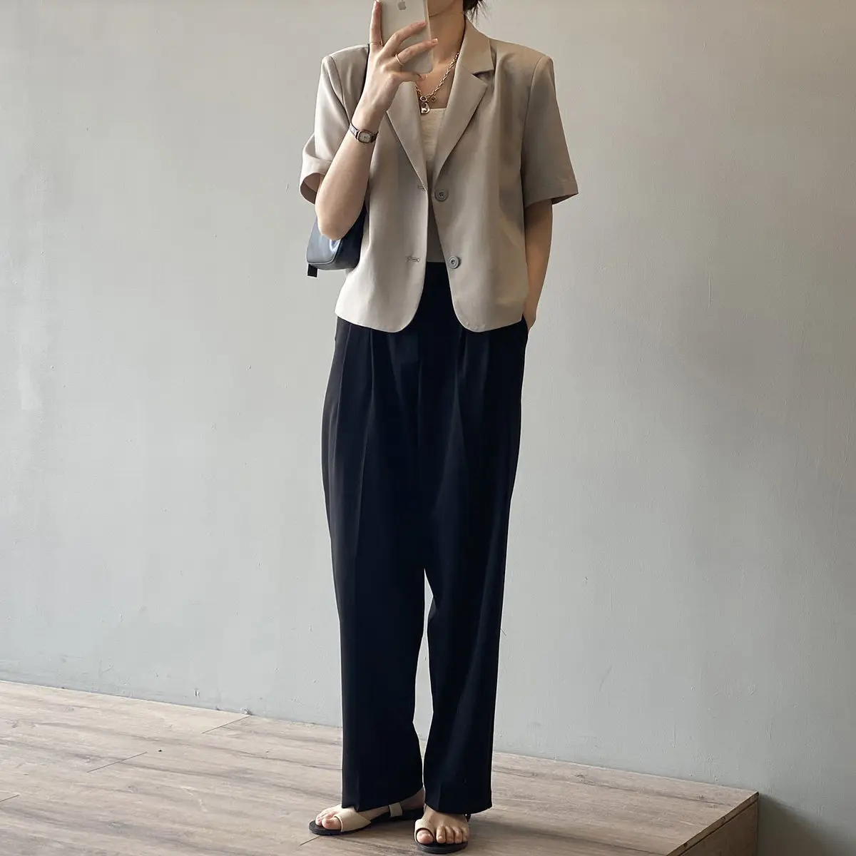 Plus Size Blazers Women Retros Fashion Short Sleeve Vintage Summer Korean Style Crop Outwear Casual OL Office Lady All-match Ins white pant suit set