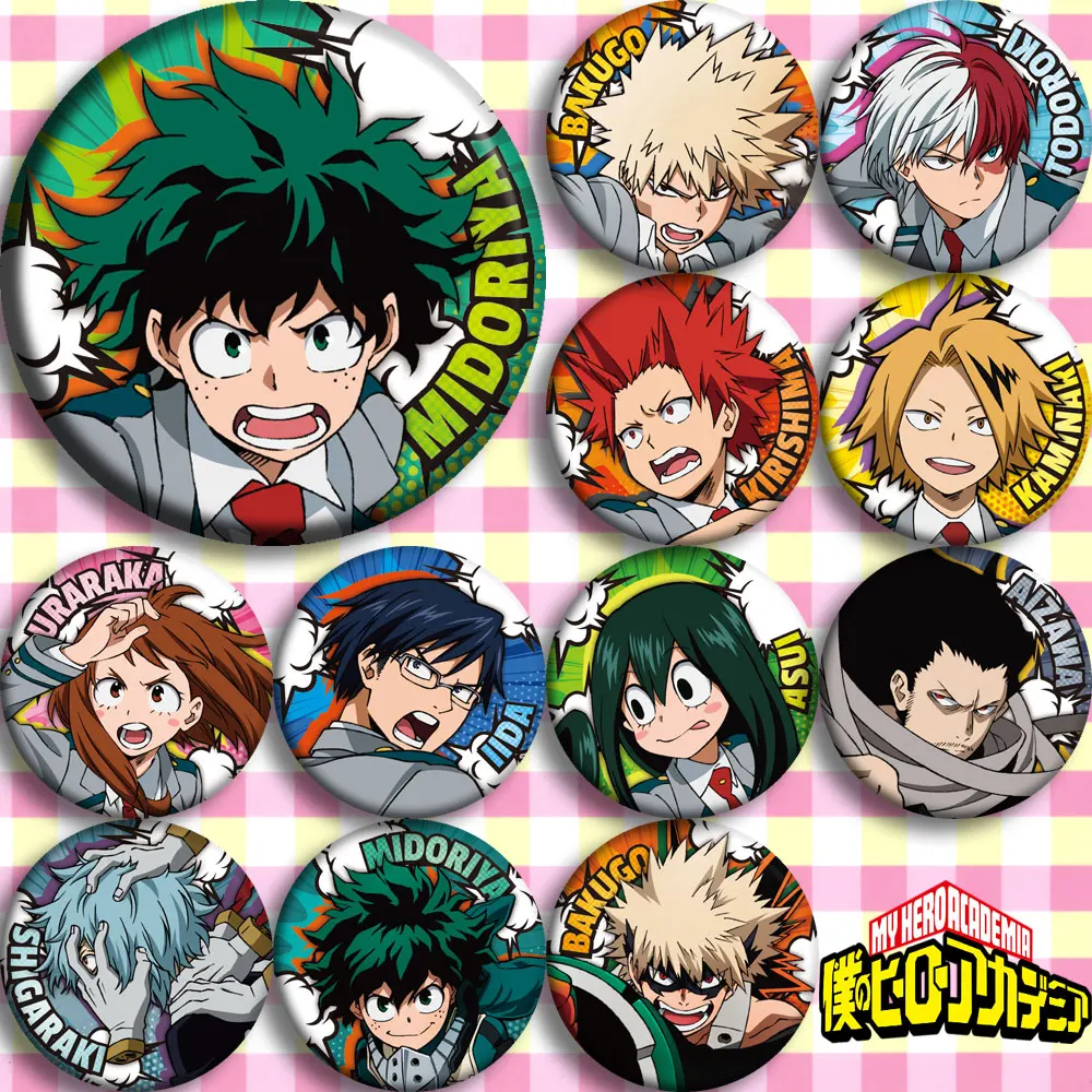 

Japan Anime Boku no Hero Academia Bombs Cosplay Badge Cartoon Collection Backpacks Badges Bags Button Brooch Pins gift