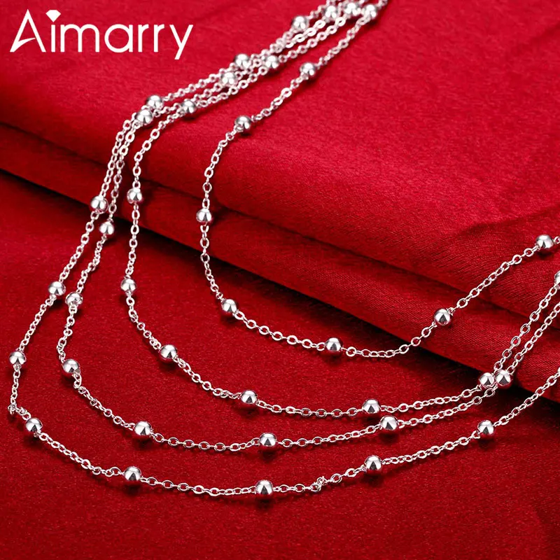 Aimarry 925 стерлингового серебра ювелирные изделия 18 дюймов Многоканальная машина