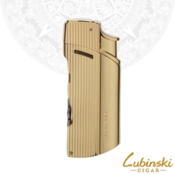 

LUBINSKI Metal 2 Torch Jet Blue Flame Cigar Tobacco Lighter Cigarette Lighter Windproof Refillable With Punch Smoking Tool