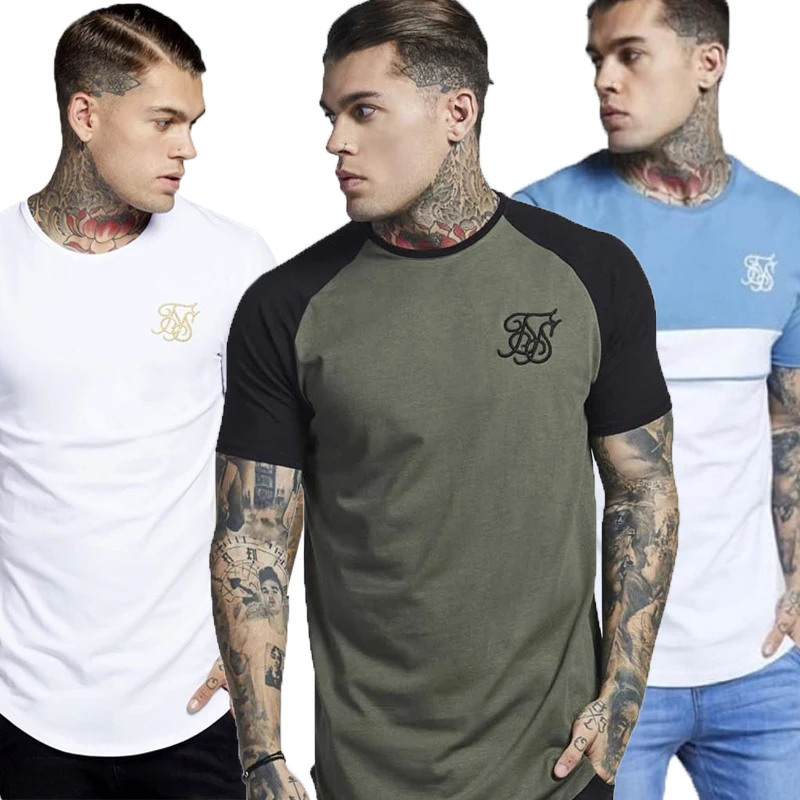 Летняя шелковая мужская футболка Sik с коротким рукавом, Мужская футболка в стиле хип-хоп Siksilk, модные футболки, испанские шелковые мужские футболки