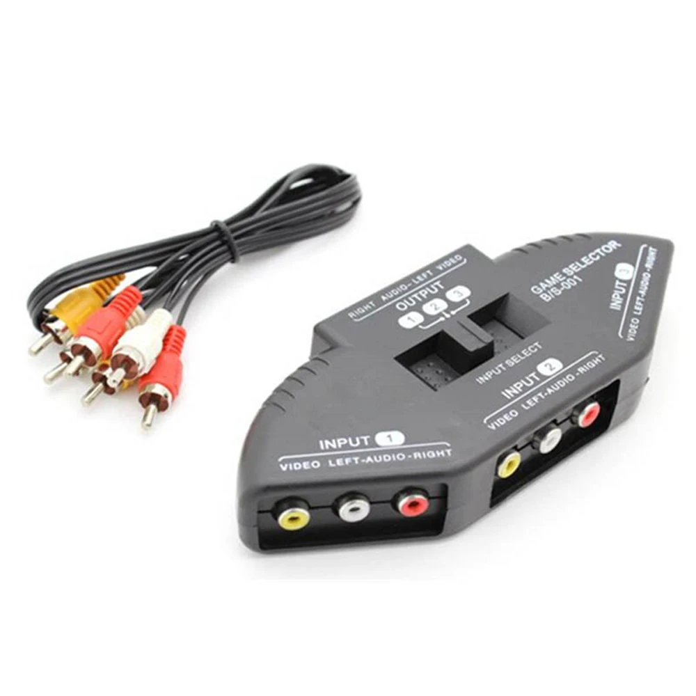 3 To 1 RCA Composite AV Cable Audio Video AV RCA Switch Splitter Selector Digital Connector For STB TV DVD Player For XBOX PS2