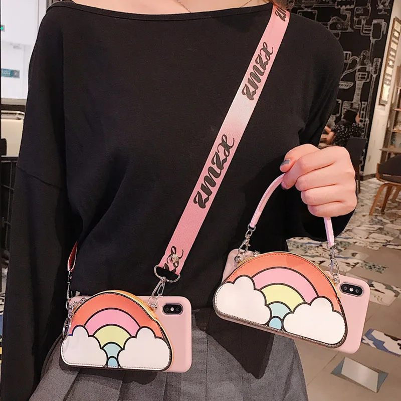 

Lovebay Crossbody Wallet Phone Case For iPhone X XR Xs Max Case For iPhone 8 7 6 6s Plus Handbag Purse With Chain Soft TPU Cover