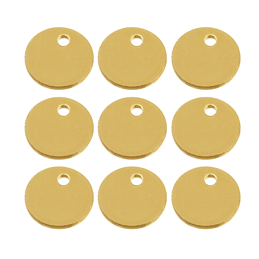 40pcs Round Gold silver color Pendant Stamping Blank Dog Tags Pendants Charm Necklace DIY Jewelry Crafts 8mm