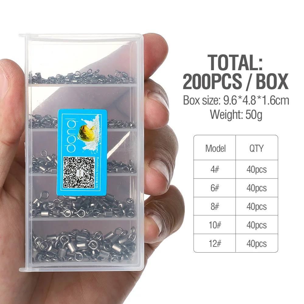 200Pcs DONQL 200/300/400/500/за штуку приманка для рыбы Рыбалка Соединительный подшипник Вращающийся шарнир из твердых серебряное кольцо Нержавеющая сталь приспособления для рыбалки - Цвет: 200Pcs
