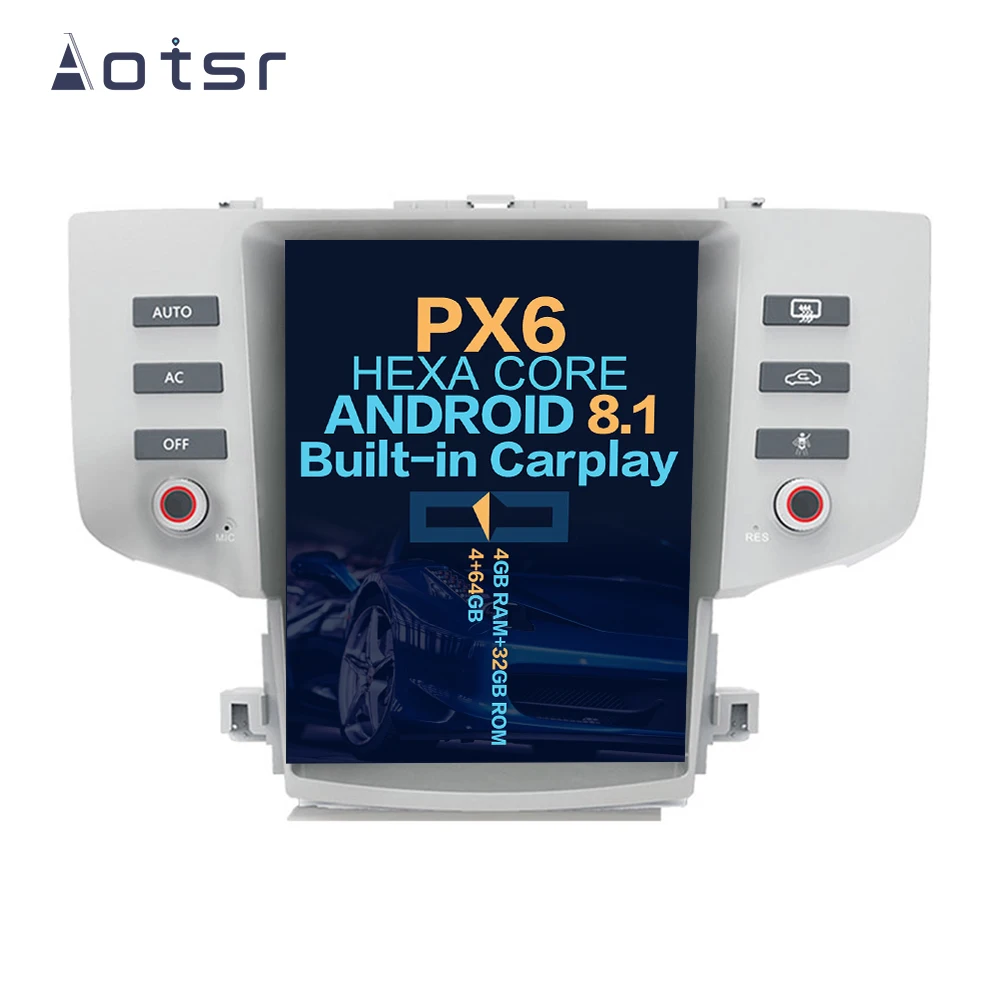 

Aotsr 12.1“ Vertical screen Android 8.1 Car DVD Multimedia player GPS For Toyota Reiz / Mark X 2005-2009 carplay stereo Wifi