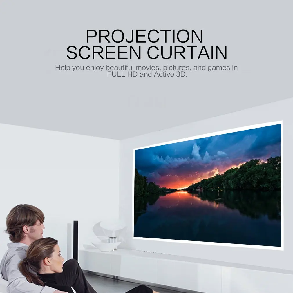 170 дюймов экран для проектора с занавесом из нетканого материала белый мягкий портативный для KTV Конференц-зал домашний кинотеатр
