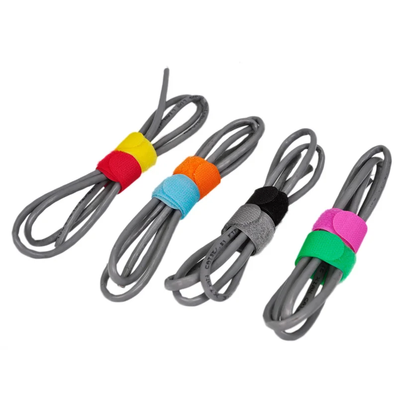 

20pcs Colorful Fasten Reusable Magic Tape Power Wire Loop Tape Cable Ties Reusable Fastening Wire Organizer Cord Rope Holder