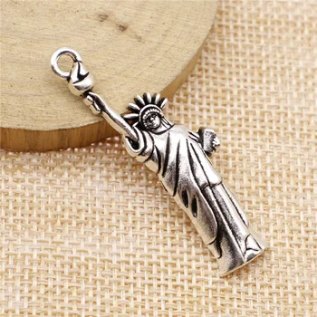 

Wecharms 30pcs 49x14mm Statue Of Liberty Charms For Jewelry Making Antique Silver Color Accessories