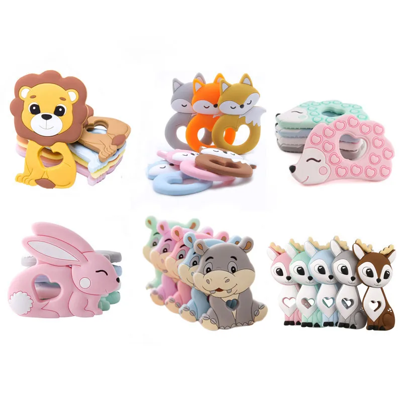 

Baby Silicone Teether Rodent Cartoon Animals Teethers Silicone Beads Pandents Teething Toy For Teeth Tiny Rod Baby Teethers Gift