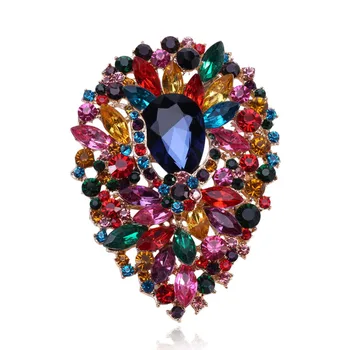 

David Zhang Stained Glass Large Size Glass Brooch Crystal Glass Brooch Corsage Ceremony Banquet Anniversary
