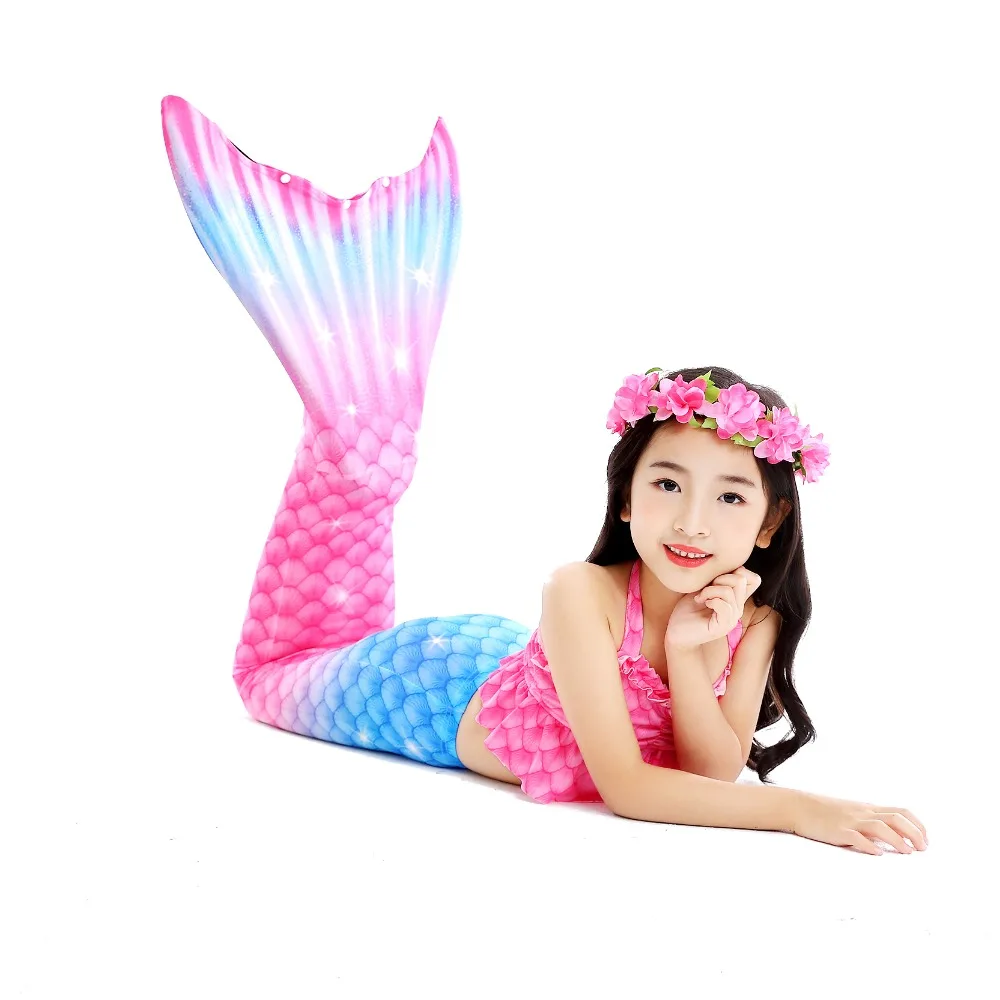 HOT Kids Girls Mermaid Tails with Fin Swimsuit Bikini BathingSuit Dress for Girls With Flipper Monofin For Swimming Costume corpse bride costume