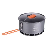 Bulin 1.5/2.1l Portable Outdoor Camping Hiking Heat Collection Tableware Energy Saving Pot Cooking Set 2