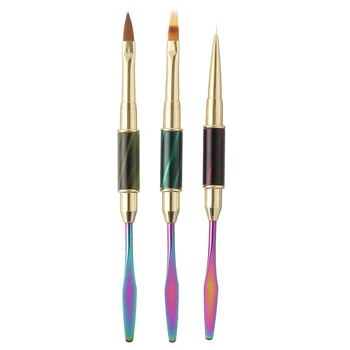 

Nail Art Brush, 1Pc Double-End Nail Liner Painting Brush Pen UV Gel Polish Manicure Drawing Nail Art Brush Tool