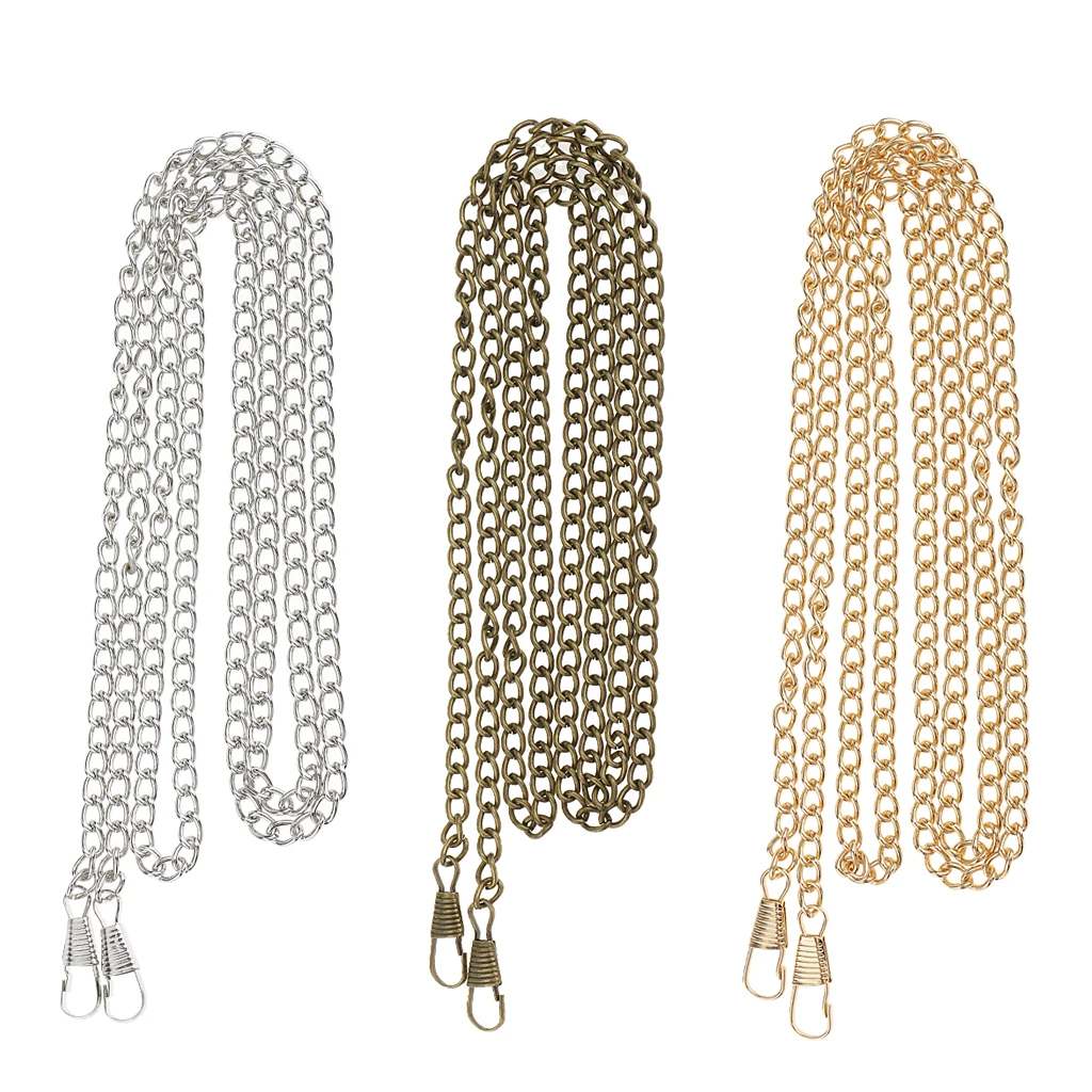 3-Pack Metal Crossbody Bag Shoulder Bag Strap Handle Bag Accessories 120cm