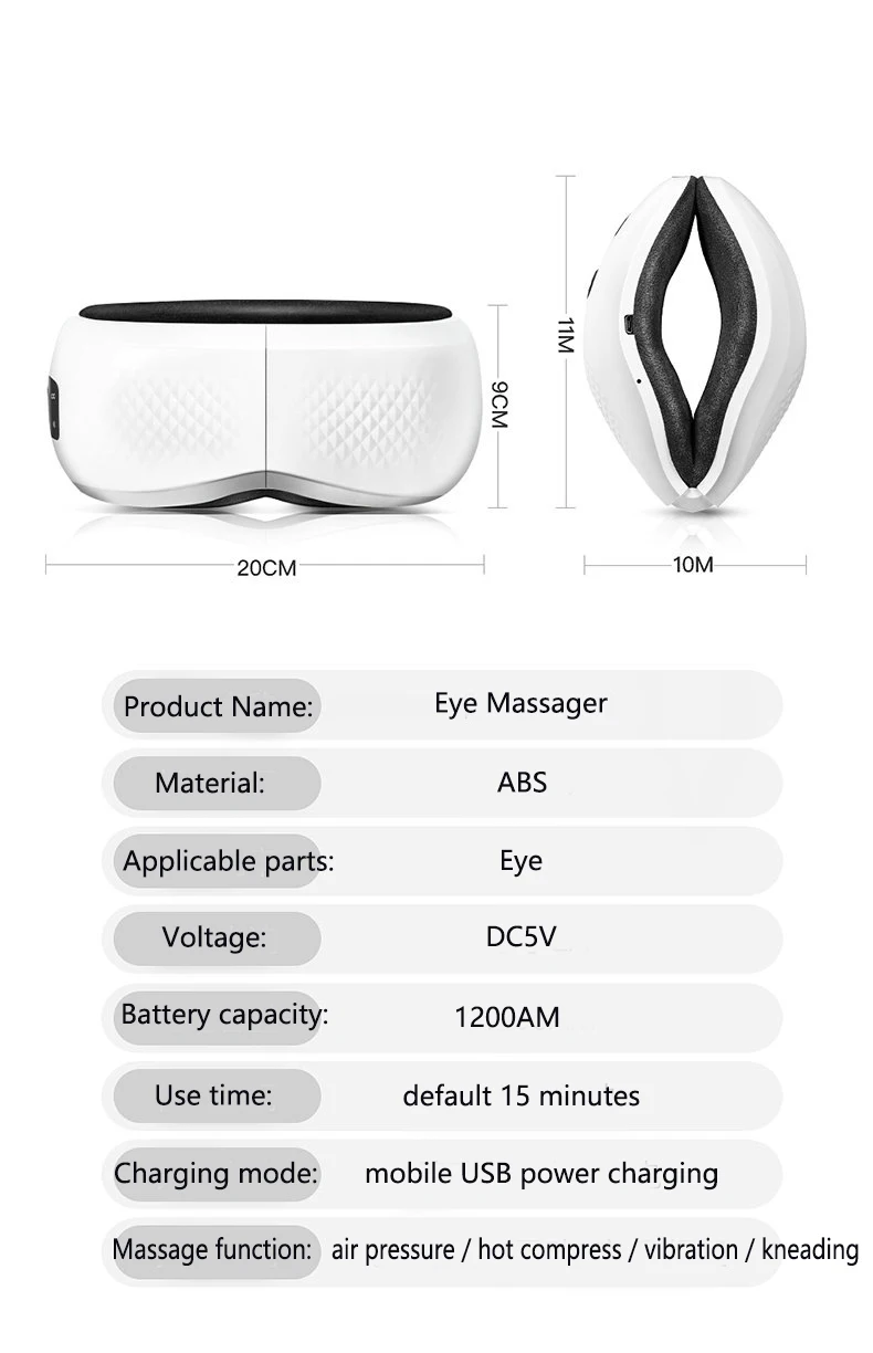 Bluetooth музыкальный массажер для глаз горячий компресс разминающий шиацу релаксационный массажный инструмент складной защитный инструмент для облегчения глаз темный круг