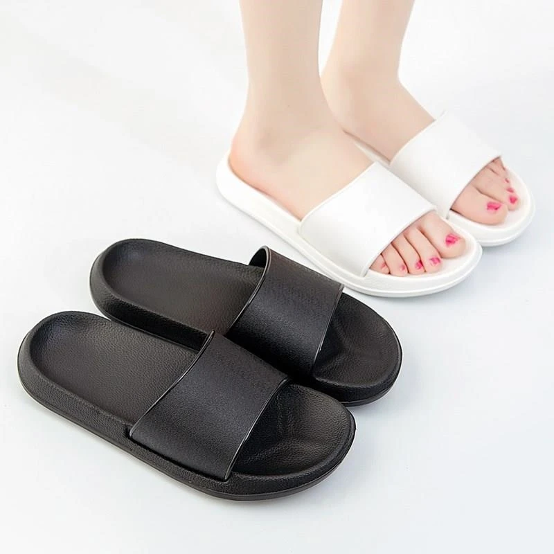 Женские шлепанцы Летние Цвет черный белый для дома Прозрачные шлепанцы|Тапочки| |