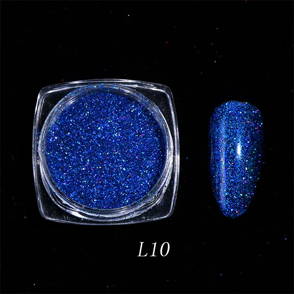 Голографический блестящий для ногтей порошок мерцающий лазер хромированный порошок для ногтей зеркальная пыль гель лак Блестки для ногтей маникюр LEL01-16 - Цвет: L10