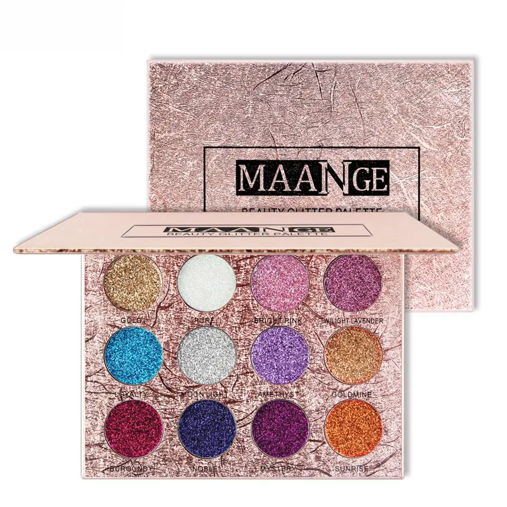 

12 Color Glitter Eye Shadow Pallete Pigment Professional Eye Makeup Palette Long-lasting Make Up Eyeshadow Palette Makeup Tools