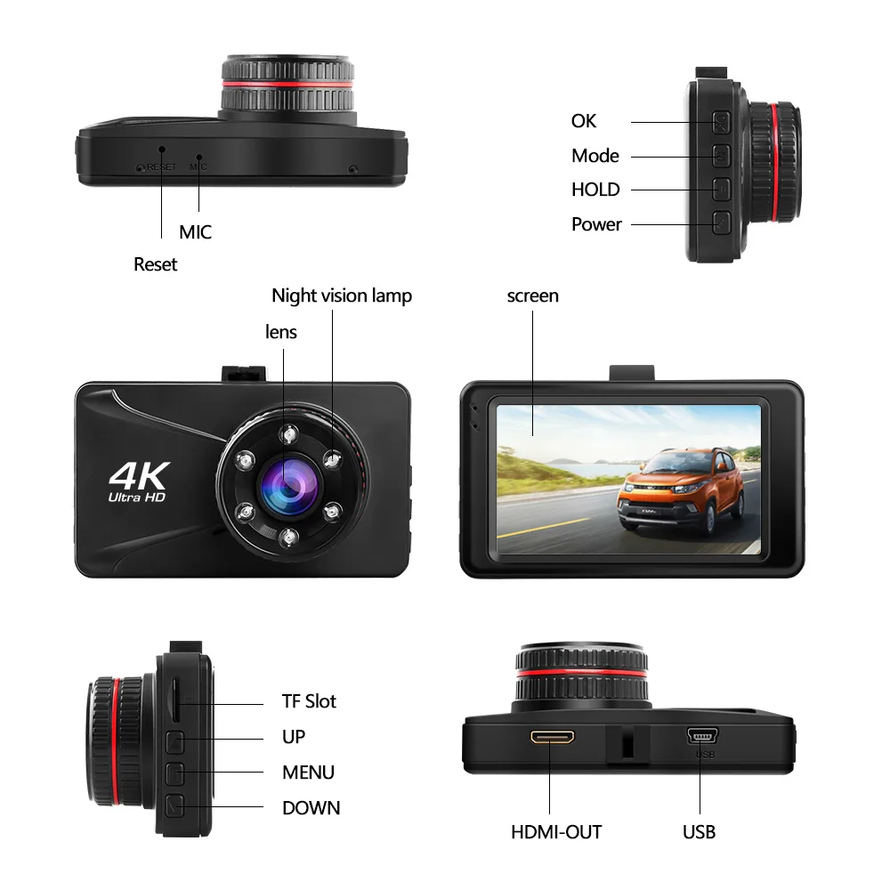 Автомобильный видеорегистратор 3 дюйма 1080P Full HD Dash camera Dash Cam видеорегистратор на 170 градусов регистраторы для автомобилей ночного видения g-сенсор Автомобильный видеорегистратор