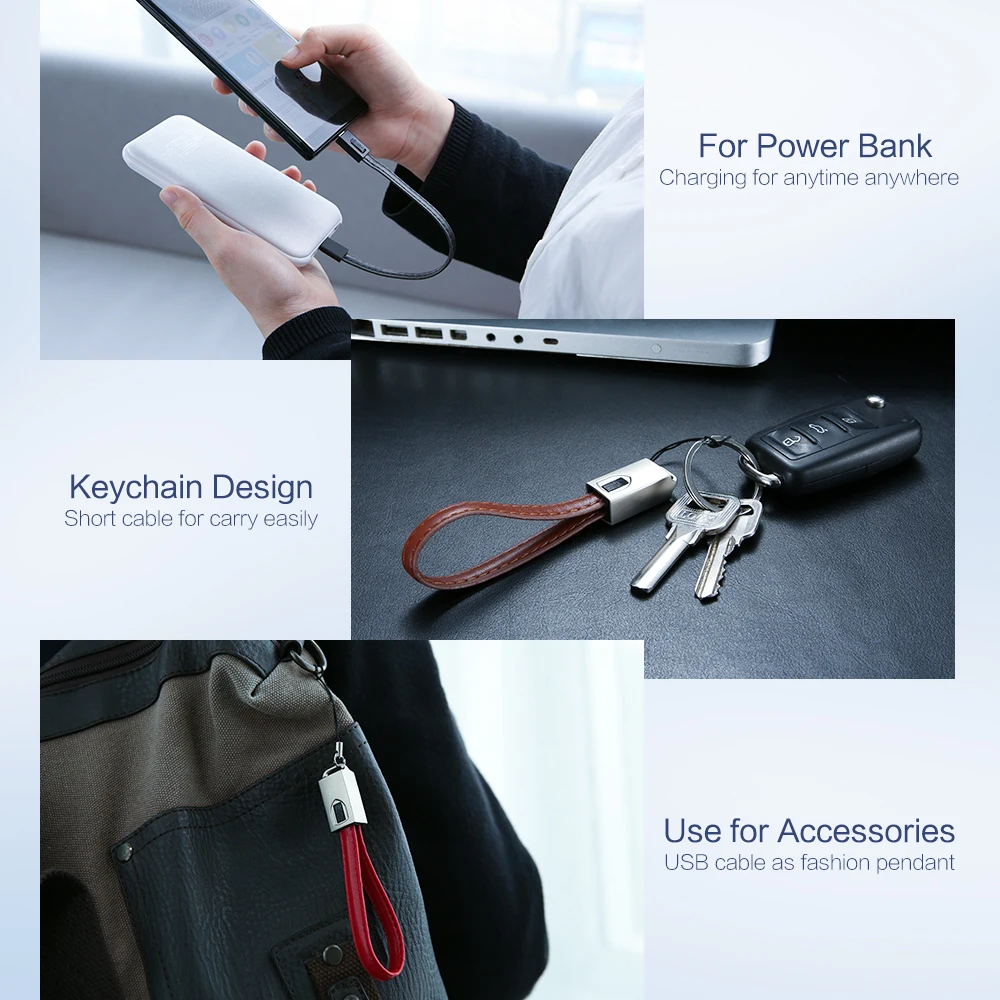 RAXFLY Keychain USB Kabel Für iPhone XS X 8 Plus Leder Micro USB Typ C Kabel Für Samsung Redmi Hinw