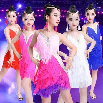 

Girls Professional Latin Dance Dress for Children Ballroom Dance Competition Dresses Kids Modern Waltz/tango / Cha Cha Costumes