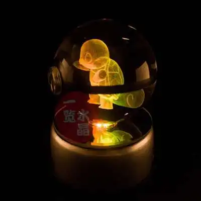 50 мм 3D «Pokemon Go», с украшением в виде кристаллов с круглыми пуговицами сотового питание светодиодный ночной Светильник магический шар для детей рождественские подарки - Цвет: 18
