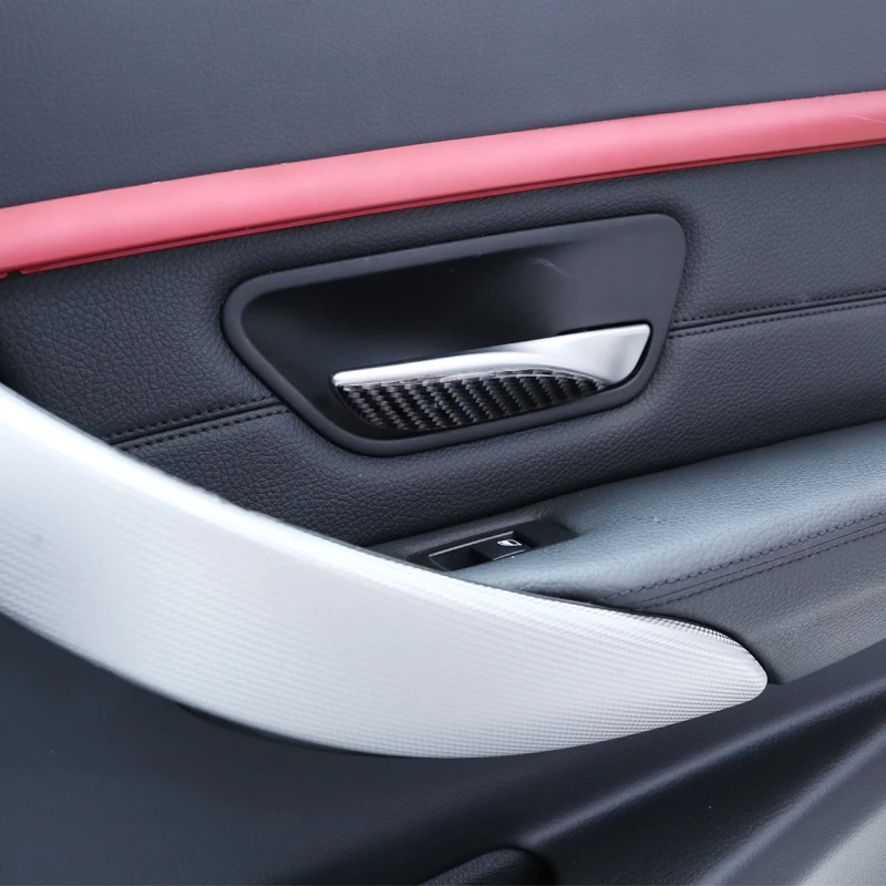 

4 x Soft Carbon Fiber For BMW 3 Series GT F30 F33 F34 F35 2013-2019 Car Interior Door Handle Sequins Trim Stickers Accessories
