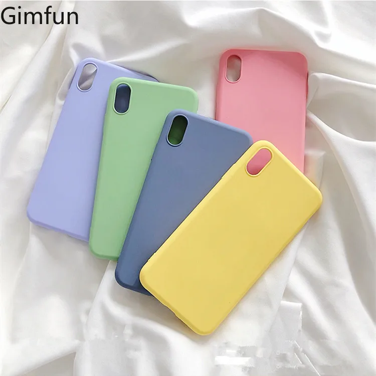 

Gimfun Cute Soft Silicone Phone Case for Iphone X XS XSMAX XR Case Solid Tpu Back Cover Fundas for Iphone 6s 7 8 Plus Cover