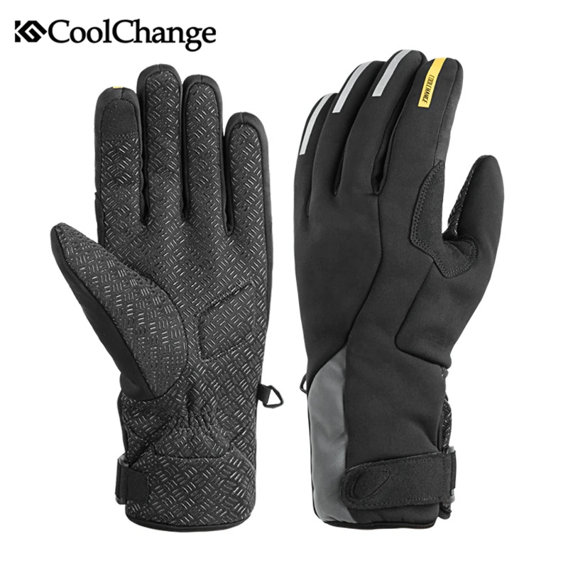 

Coolchange Men Waterproof Winter Bike Gloves Cycling Gloves Gel Reflective Touch Screen Warm MTB Bicycle Motorcycle Gloves