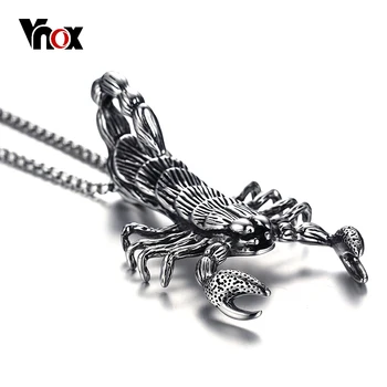 

VNOX Scorpion Statement Necklace & Pendant for Men Stainless Steel Vintage American Style Steampunk Male 24" Chain Jewelry