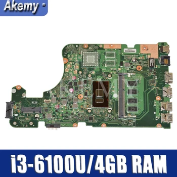 

AKEMY X555UA original mainboard For Asus X555UJ X555UF X555UQ X555UB X555U F555U A555U K555U i3-6100U 4GB RAM Laptop motherboard
