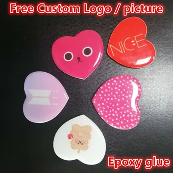 

100pieces Free Custom Logo / picture epoxy glue heart mobile phone folding stretch airbag bracket Phone Holder