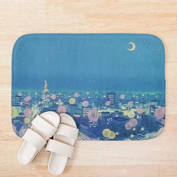 

Sailor Moon Background City at Night Bath Mat 3d Pattern Print Bath Mats Anti Slip Soft Washable Bathroom Mat