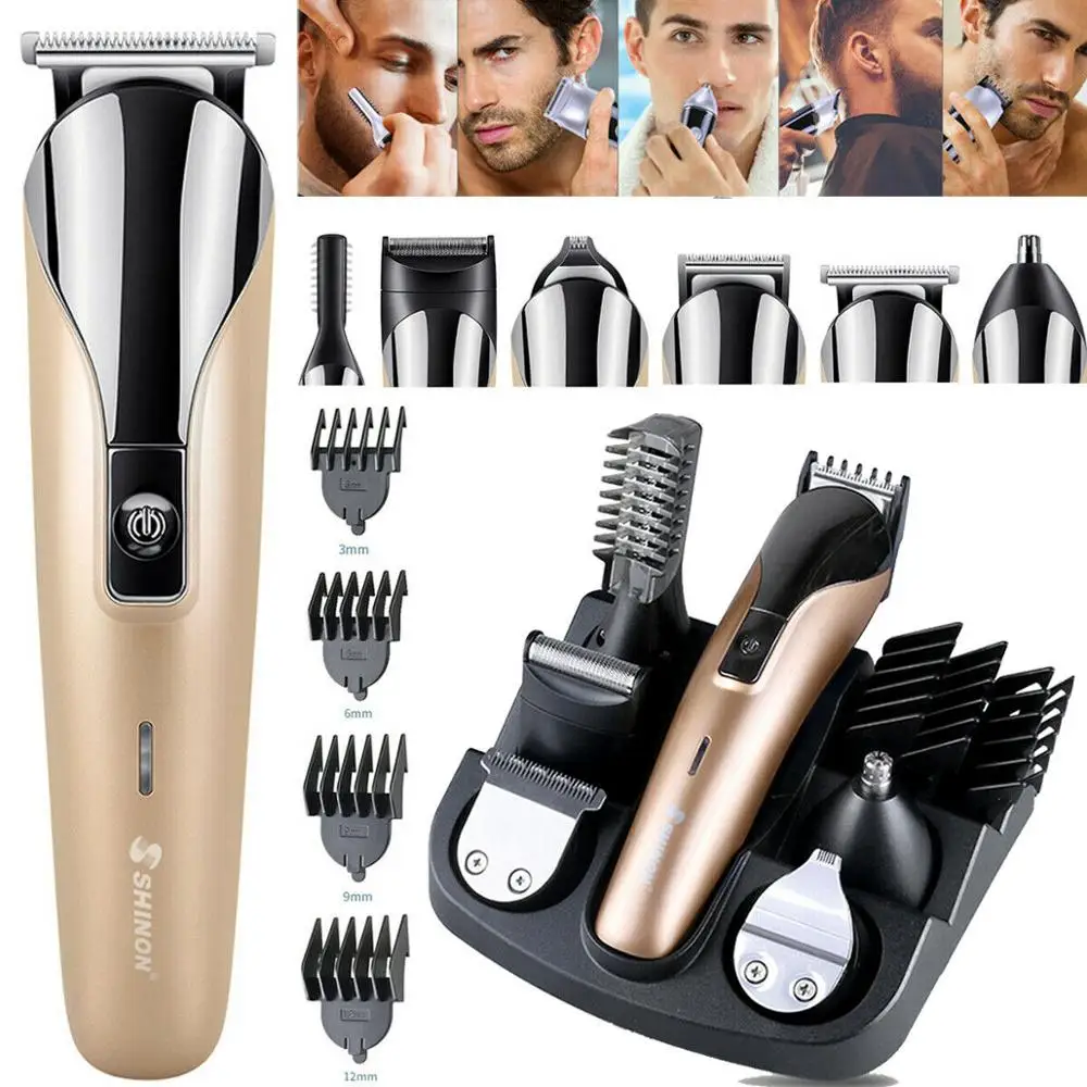 

Men 6 in 1 Rechargeable Electric Hair Clipper Men Hair Trimmer Hair Cutting Machine Razor Epilator Shaver For Beard Nose Eyebrow