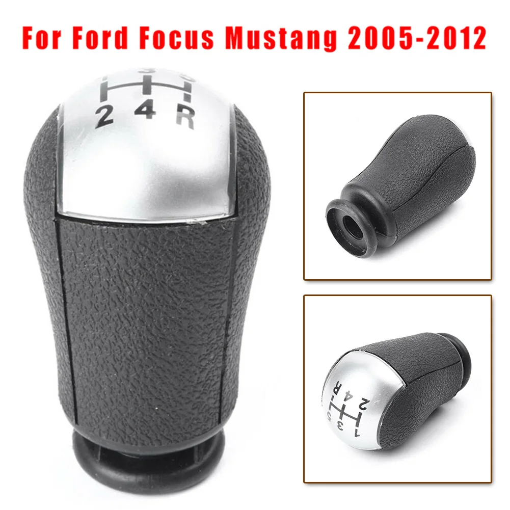 

5 Speed Shift Knob Car Head For Ford Focus Mustang 2005-12 Silver + black