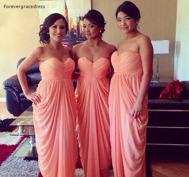 

2019 высококачественное платье подружки невесты, кораллово-розовое шифоновое платье для гостей свадебной вечеринки в деревенском саду