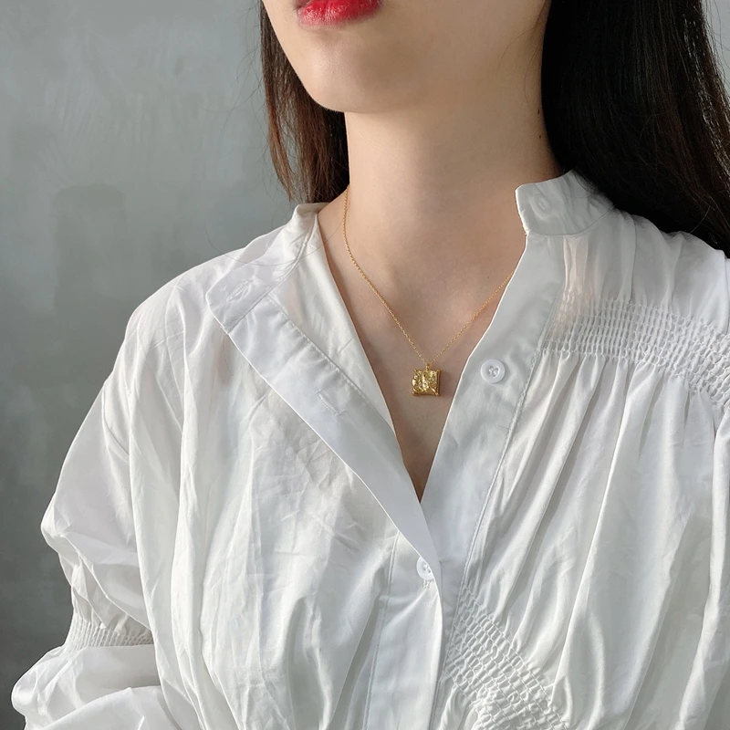 Louleur 925 пробы Серебряное квадратное ожерелье с подвеской Минималистичная золотая цепочка ожерелье для женщин модное ювелирное изделие подарок