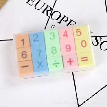 

1 Box Creative Digital Symbols Eraser Kids Arithmetic Game Puzzle Enlightenment Toy Stationery Eraser School Supplies Gifts
