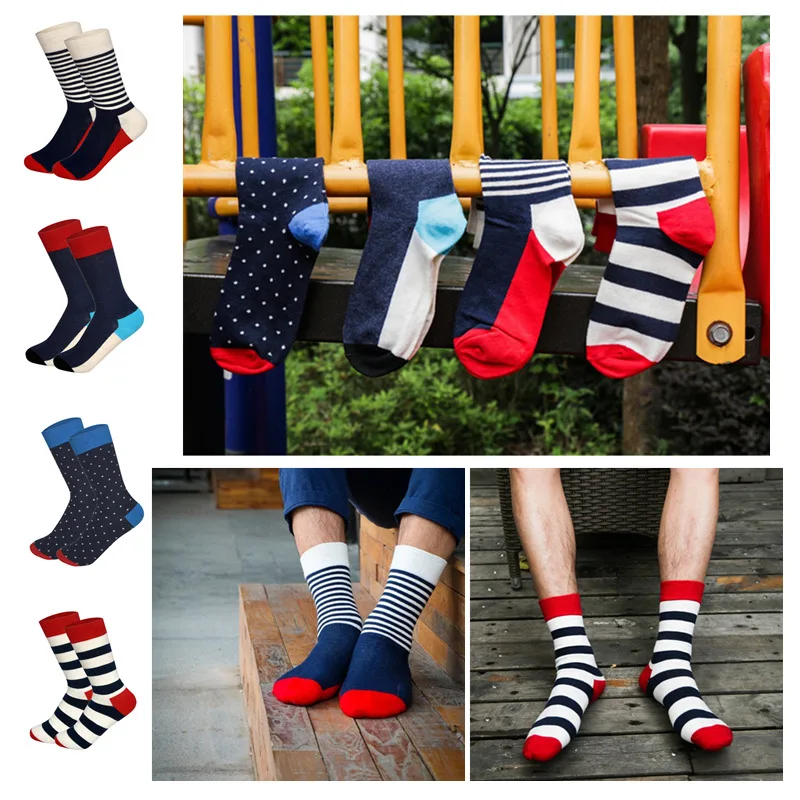Для мужчин и женщин с круглым Socken британский стиль свитер в полоску хлопковая