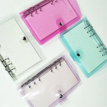 

1pc Glitter Sequins Notebook Inner Core Cover 6 Ring Loose Leaf Binder Transparent Agenda Planner Budget Book Kawaii Stationery