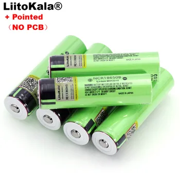 Liitokala new NCR18650B 3.7v 3400 mAh 18650 Lithium Rechargeable Battery with Pointed (No PCB) batteries 1
