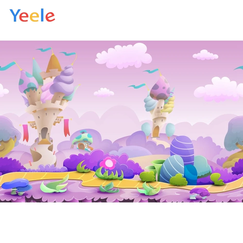 Yeele мультфильм замок фотографии фоны мороженое Девочка День рождения виниловый