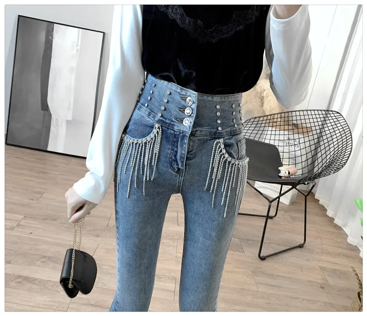 Heavy Industry Diamond Set Jeans Women 2020 New Autumn High Waist Tight  Slimming High Waist Jeans Streetwear Jeans Woman|Jeans| - AliExpress